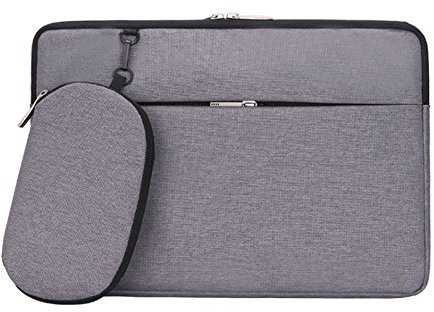 ITODA Notebooktasche mit Maus-Tasche Laptoptasche aus Nylon Handgepack 36x3x25cm Tasche für 13 Zoll Laptop Handtasche in verschiedenen Farben Aktentasche für Alle Leute Grau