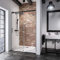 Schulte porte de douche coulissante 140 x 200 cm en niche,roulettes en haut, profilé noir, montage gauche droite, 2 verres (68+72) de sécurité 6mm transparent antical,réglage 137.0-140.3 cm