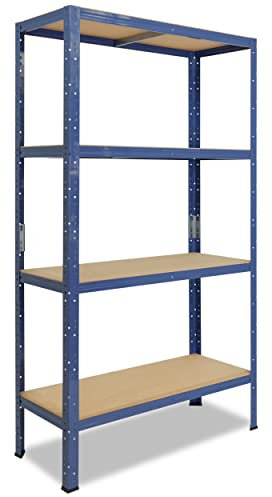 shelfplaza® 180x80x50cm HOME Schwerlastregal blau/Metallregal mit 4 Böden/Kellerregal Metall, Garagenregal, Werkstattregal oder Regal Lagerregal/Steckregal Metall mit 175kg Tragkraft