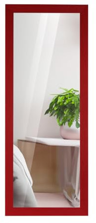 CHELY INTERMARKET MOD146 Espejo De Pared Cuerpo Entero Rojo Moderno 35x100cm para Dormitorio Salón Recibidor Estilo Decorativo Grande Montaje Vertical Horizontal Incluye Kit De Colgar
