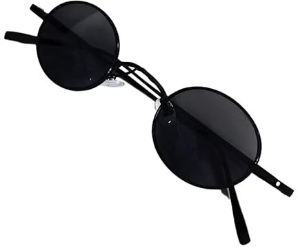NUWIND Anime Cosplay Gojo Satoru Runde Sonnenbrillen Retro Brille Schwarz Unisex Kostüm Zubehör (B)