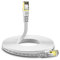 KASIMO Cat 8 Flat Ethernet Cable 1M Cat8 Internet LAN Cable 40Gbps 2000MHz High Speed Network Patch Cable White SSTP Ethernet Cord with RJ45 Gold Plated Connector for Router Modem Switch Gaming