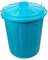 HRB Maxitonne 23 Liter, Tonne aus stabilem Hartplastik, abnehmbarer Deckel mit Verschlüssen, geeignet für Wäsche, Spielzeug oder als Mülleimer Küche (türkis, 23 Liter)