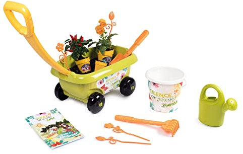 Smoby - Silence ça Pousse - Chariot Garni - Accessoires de Jardinage Inclus - Poignée Ergonomique - Dès 3 Ans - 870306 Vert
