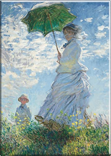 Claude Monet – Frau mit einem Sonnenschirm – Madame Monet und Her Son – 6,3 x 8,9 cm Magnet