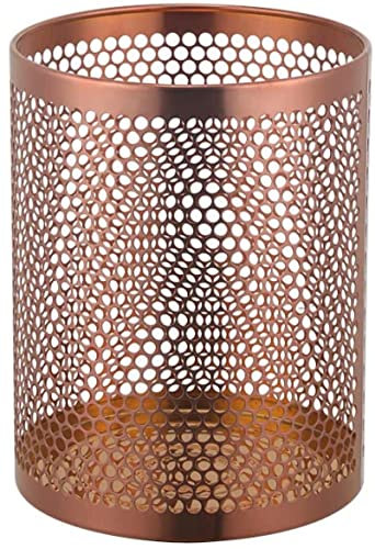 XXSLY Papelera de malla de alambre, cubo de basura para baño, cocina, oficina, dormitorio, 28,5 x 22 cm, color oro rosa