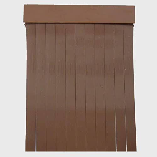 Cortinas Exterior Puerta de Tiras | Material Plástico PVC y Barra Aluminio | Ideal para Terraza y Porche | Anti moscas (ANCHO 100cm X 230cm ALTO, MARRÓN OSCURO)
