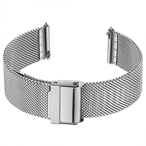 ADDIESIDVE 20 mm Uhrenarmband aus Edelstahl für Herren und Damen, Schnellverschluss, Edelstahl