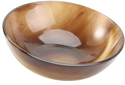 Healifty Yak Horn Shaving Bowl 3 Inch Shave Soap Bowl for Men Natural Horn Shaving Lather Durable Mug for Home and Travel