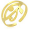 UNIFT Auge des Horus Ankh Kreuz Ring für Frauen Männer Edelstahl Einfache Mode Altägyptisches Symbol Auge des Horu Offener Ring Ägyptischer Schutz Amulett Schmuck (Gold)