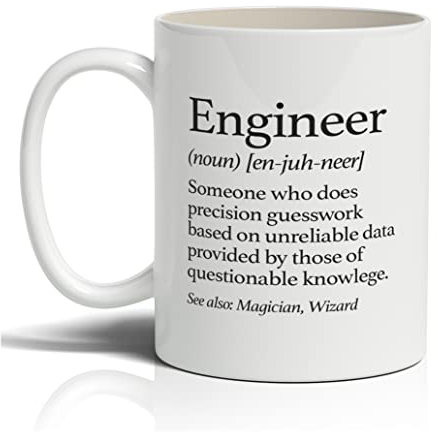 Punkcards - Funny Coffee Mugs - ‘Engineer' - Novelty Xmas Mug - Secret Santa Gift - Funny Mug for Engineer - Birthday Gift - Microwave Safe - 11oz Ceramic Cup