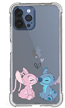 Case for iPhone 12 Pro MAX Official Lilo & Stitch Reinforced Kiss Transparent to Protect Your Phone. Choose the Type of Case You Like with Official Disney License