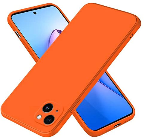 EASSGU Coque pour iPhone 14 Plus (6.7 inches), Étui en Silicone TPU Souple - Orange