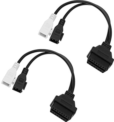 YINETTECH 2 STÜCKE 2x2-poliges auf 16-poliges OBDII OBD2 Diagnoseadapterkabel Anschluss von OBD OBD II 16pin Diagnosewerkzeug OBD-II Motorsystem Diagnosewerkzeug Teile