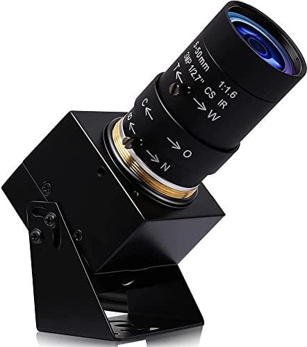 Svpro 8MP USB Kamera Manueller Fokus Webcam mit Varifokus 5-50mm CS Mount Objektiv-10X Zoom in und Out Externe Kamera für Laptop PC Computer,Plug and Play UVC Kamera 2448P