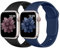 Ouwegaga Soft Strap Compatible with Apple Watch Strap 42mm 44mm 45mm 49mm, Silicone Replacement Band for iWatch Series 9 8 7 6 5 4 3 2 1 SE Ultra/Ultra 2 for Women Men, Black/Blue