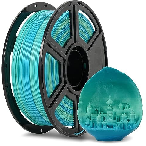 FLASHFORGE 3D-Drucker-Filament, blauer und gelber Farbverlauf, PLA-Filament, 1,75 mm, 1 kg, Spule, Maßgenauigkeit +/- 0,02 mm, umweltfreundlich, kein Rauch und kein Geruch (gelb und blau, PLA)