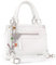 Catwalk Collection Handbags - Damen Umhängetasche Klein - Henkeltasche/Abendtasche - Krokoprägung Leder - Abnehmbarer Schultergurt - RAVEN - Weiß