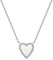KristLand Damen Kette Erstellt Weißer Opal Anhänger aus Sterlingsilber mit Anhänger Herz Liebe Form Geschenk für Frauen Mädchen Hochzeiten Party Opal