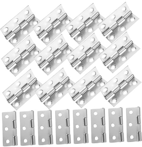 Housoutil Stainless Steel Hinge for Cabinet Furniture Use Folding Small Hinges Useful Screws for Kitchen Bathroom