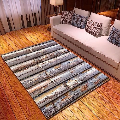 Impression 3D De Tapis De Salle De Bain Bambou Gris Vintage Tapis De Sol en Polyester Antidérapant, Facile À Nettoyer, pour Cuisine, Couloir, Chambre d'enfant, Salon, Salle De Jeux, Chambre -4P4C/J6