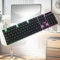 A2ZWORLD Tastiera Membrana da Gaming Retro Illuminata con Colori RGB Casuale, Layout Italiana QWERTY, con Tasti Silenziosi | Compatibile con Windows e MacOS