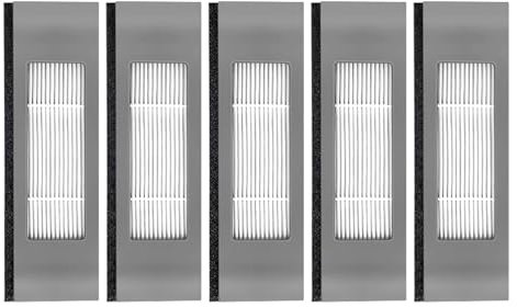 5 Stück HEPA-Filter für Staubsauger Roboter mit 5 Ersatzschwamm, Wiederverwendbare Staubsauger Ersatzteile für Deebot Ozmo 920, 950, T8 AIVI, Max T9, T5 N5, N7, N8, N8 pro plus, DX55, DX93, DJ65(Grau)