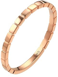 Ayoiow Roségold Ringe Frauen 9K Rund Ring Damen Hochzeit