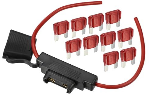 A ABSOPRO Porte-fusible à Lame de Style 50A Maximum 10 AWG étanche Porte-fusible à Lame de Style 10 AWG en métal Noir