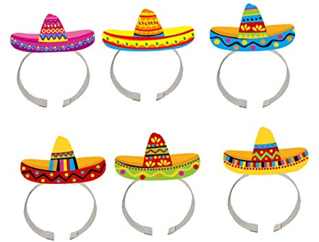 KONTONTY 6St mexikanisches Stirnband Poster mit arabischem Alphabet Stirnband aus Strohhut catchring festlich Geschenk stirnbänder mexikanisches Sombrero-Stirnband Mini-Sombrero-Hüte