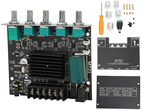 High Performance BT Amplifier Board, Stereo DC12 24V Digital, 2.1 Channels, 15 Speakers 100W 4-8Ω, with AUX BT Sound Input, for Left and Left Subwoofer Output