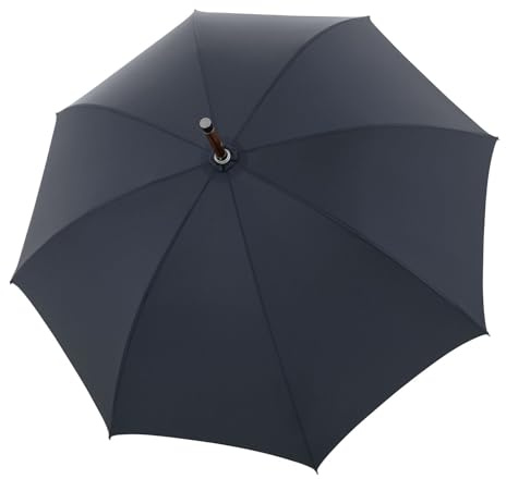 doppler Manufaktur Regenschirm Kastanie Oxford Blue dunkelblau