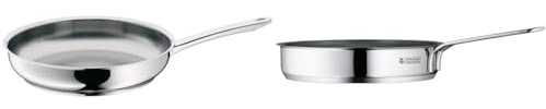 WMF Profi - Sartén 20 cm Sin Antiadherente de Acero Inoxidable, para Todo Tipo de Cocinas & Mini - Sarten Ø 18 cm diámetro Con Recubrimiento Borde Vertedor Apilable de Acero Inoxidable