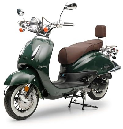 Motorroller Retro Roller EasyCruiser Eco Dunkelgrün 50ccm 25 kmh Mofa Scooter
