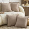 Mandioo 4er Set Neutralen Baumwolle Kissenbezug 40x40cm Herbst Quasten Dekorative Kissenbezüge Boho Sofakissen Dekokissen Kissenhülle für Couch Sofa Schlafzimmer Wohnzimmer Graubraun