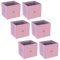URBNLIVING Set of 1/4/6 Foldable 27cm Woven Fabric Storage Cube Box Drawer Insert Basket with Handle - Multi Colourful Collapsible Toy Arts & Crafts Bins, Durable and Lightweight for Home Office