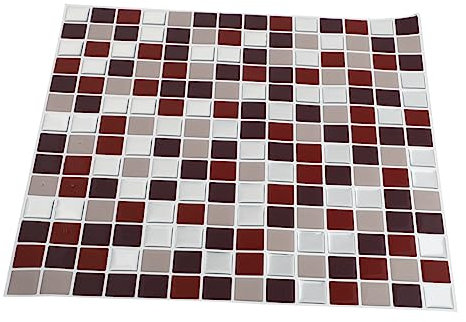 WATIIFUFU 1 Foglio Adesivo a Mosaico Alzatina Di Piastrelle Sbucciare e Incollare Piastrelle Per Doccia Adesivi Per Pavimenti Decalcomania Da Muro Fai Da Te Adesivi Murali 3d Rosso Colla Pu