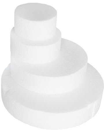 TOPBATHY Rundes Schaumstoff Weiß Künstliche Hochzeitstorte Übungsattrappen Für Heimwerker Basteln Weihnachten Babyparty Geburtstag Tortendekoration Display-zubehör