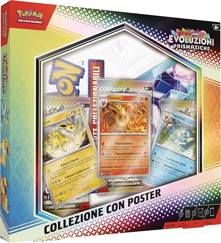 Pokémon TCG: Kollektion mit Postern der Erweiterung Scharlachrot und Violett – Prismatische Entwicklungen (DREI Erweiterungspackungen und DREI holografische Promokarten)