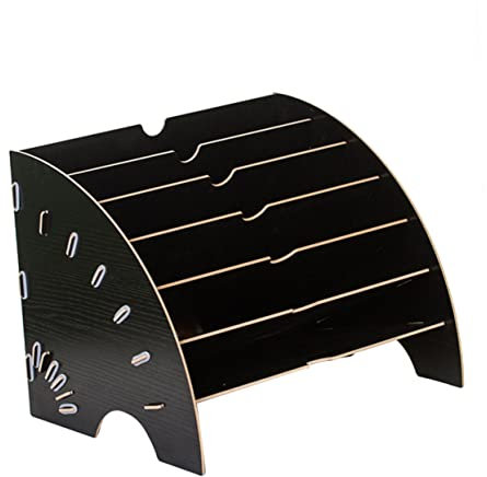 SHOWERORO Erweiterbares Ablageregal Für Desktop-briefpapier Desktop-dokumentenhalter Aktenschrank-ordner Aktenhalter Für Dokumente Rustikaler Aktenordner Aktenschrankteiler Black Bambus