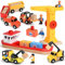 Vanplay Kran Spielzeug Baustellenfahrzeuge Kinder - Holz Baustelle Spielzeug ab 3 Jahre Junge mit Schiff, LKW Kranwagen Muldenkipper Anhänger & Gabelstapler Geschenk 3 4 5 Jahre Junge