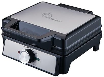 LITTLE BALANCE 8816 Power Gaufres 1600, Gaufrier électrique, Plaques anti adhésives, Sans PFAS, Véritable gaufre liégeoise, épaisse, moelleuse et croustillante, Poignée froide, 1600 W, Noir