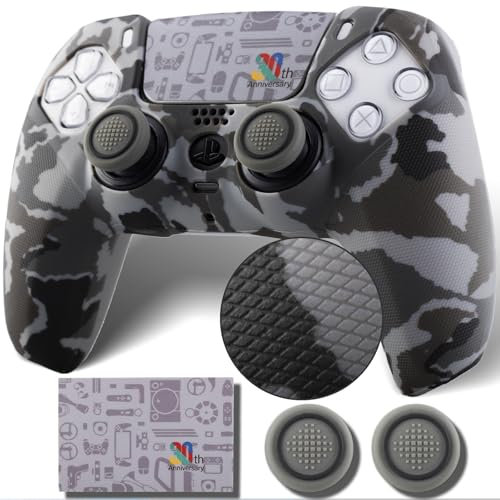 9CDeer Non-Slip Silicone Cover for PS5 Controller with Thumbstick Caps * 2 & Sticker * 1 30 Years Anniversary