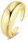 ALEXCRAFT Gold Ringe Damen, Vergoldet 925 Einfacher Offen Verstellbare Daumen Finger Umarmen Ringe Gold Klobig Chunky Dick Breit Ring Groß Glatter Kuppel Ring Golden Unisex Angstring Damen Herren