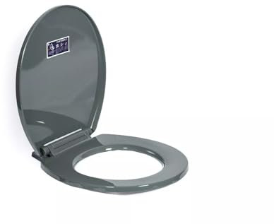 Top Home Solutions® Toilet Seat Soft Close with Quick Release Hinge for Easy Clean – Durable, Oval Shape, Easy Fit with Top Fixing, Anti-Slam Standard O Shape Slow Close Toilet Seat (Dark Grey)