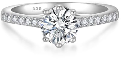 YL Moissanite Rings 925 Sterling Silver Engagement Rings 1CT Moissanite D Color VVS1 Promise Wedding Rings for Women