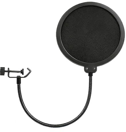 Microphone anti-pop avec filtre double couche, filtre pop réglable avec col de cygne pour microphone de studio et pied de microphone
