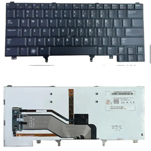 RENXUOZ Clavier d'ordinateur Portable rétro-éclairé avec pointeur, pour Dell, pour Latitude E5430 E6230 E6330 E6430 ATG E5420 E6320 E6420 E6430s Series(with Backlit Pointer)
