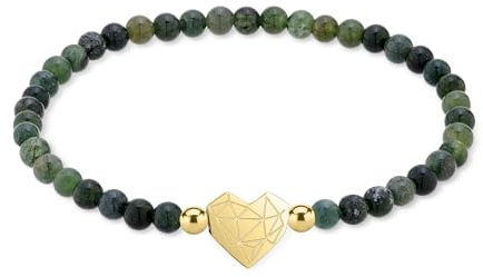 LIEBESKIND BERLIN Broken Heart Beads Bracelet - Elegantes Armband aus poliertem Edelstahl - 17cm - wasserfest & hautfreundlich