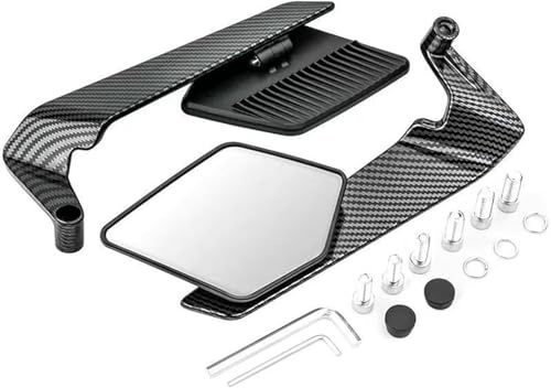 Motorrad Spiegel für Yamaha YZF-R1（RN22） 2009, Einstellbare Drehbarer Wind Flügel Seite Rückspiegel Rechts und Linksseitig Rückspiegel Zubehör,A